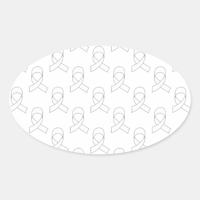 Sticker Ovale Motif de ruban blanc (Devant)