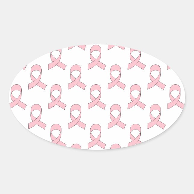 Sticker Ovale Motif de ruban rose (Devant)