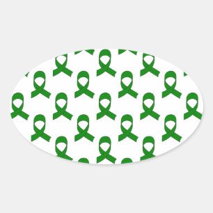 Sticker Ovale Motif de ruban vert