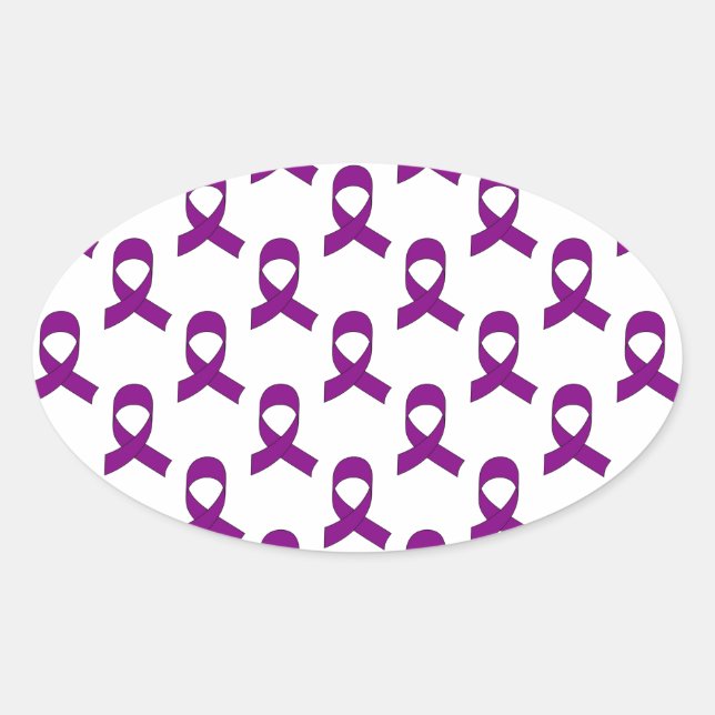 Sticker Ovale Motif de ruban violet (Devant)