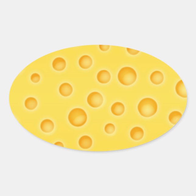 Sticker Ovale Motif de texture au fromage suisse (Devant)