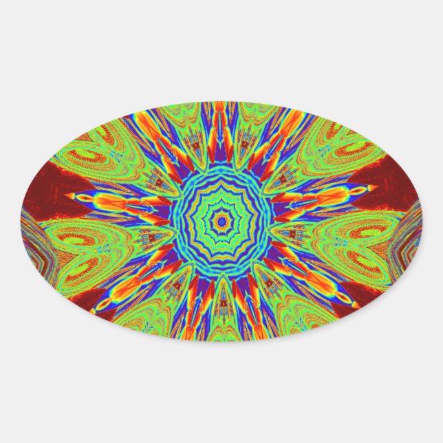 Sticker Ovale Motif ethnique d'Asie africaine (Devant)