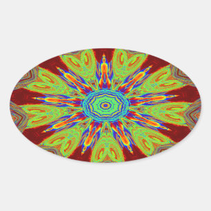 Sticker Ovale Motif ethnique d'Asie africaine