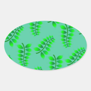 Sticker Ovale Motif Foliage éponyme