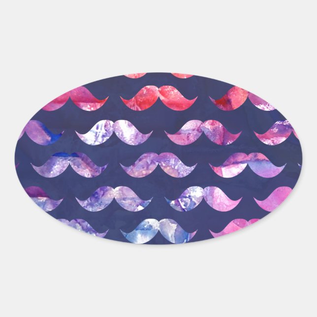 Sticker Ovale Motif mignon avec aquarelle (Devant)