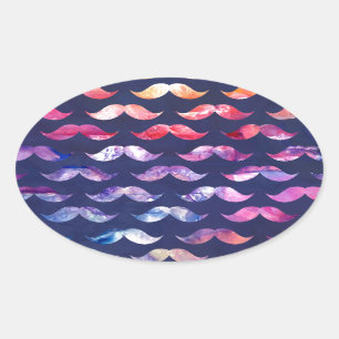 Sticker Ovale Motif mignon avec aquarelle