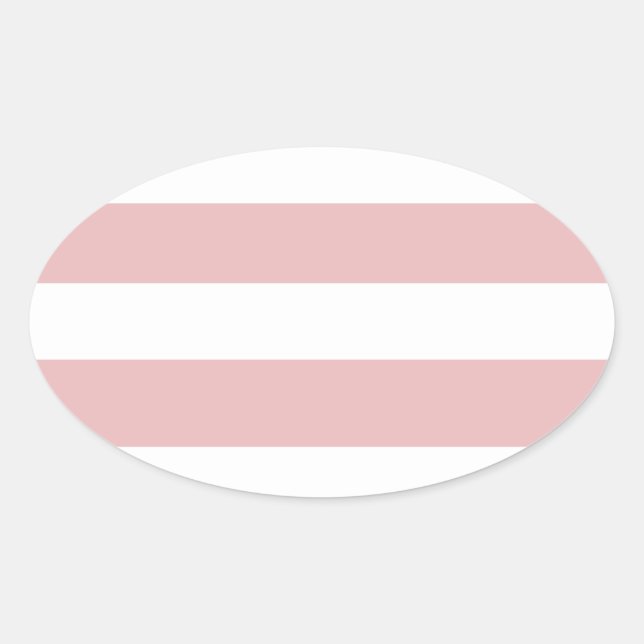 Sticker Ovale Motif moderne rose blanc rayures (Devant)