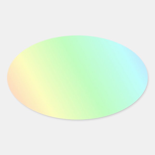 Sticker Ovale Motif pastel multicolore (Devant)