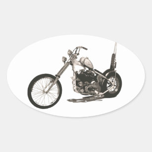 Sticker Ovale Moto classique américaine de couperet