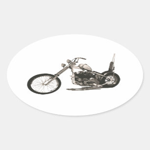 Sticker Ovale Motocyclette classique américaine