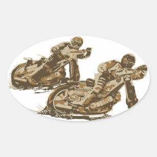 Sticker Ovale Motocyclistes Speedway