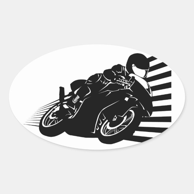 Sticker Ovale Motorcycle (Devant)