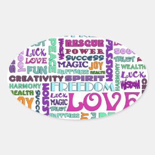 Sticker Ovale Mots De La Voie Esprit