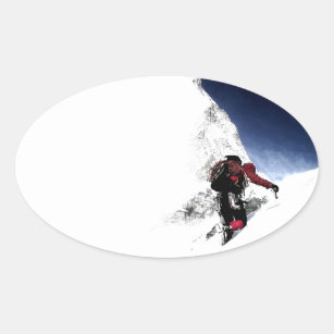 Sticker Ovale Mountain Climat Sports extrêmes