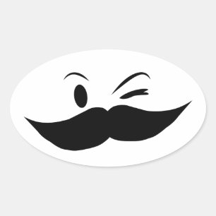 Sticker Ovale Moustache Kinky