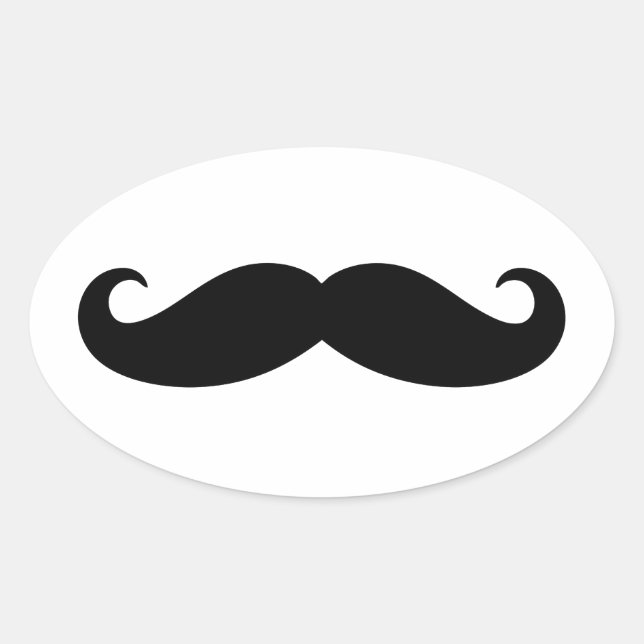 Sticker Ovale Moustache Moustache, Moustache design (Devant)