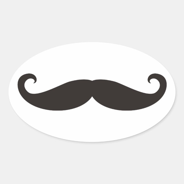 Sticker Ovale Moustache / Moustache / Schnurrbart (Devant)