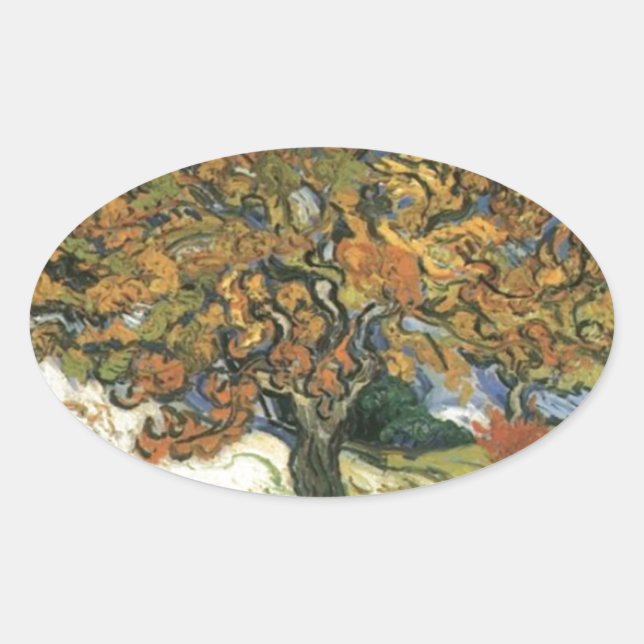 Sticker Ovale Mulberry Tree par van Gogh (Devant)