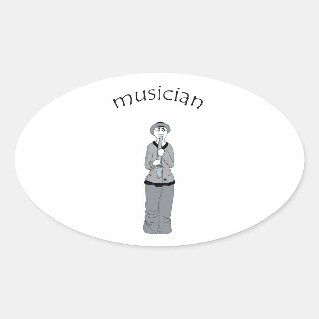 Sticker Ovale musicien (Devant)