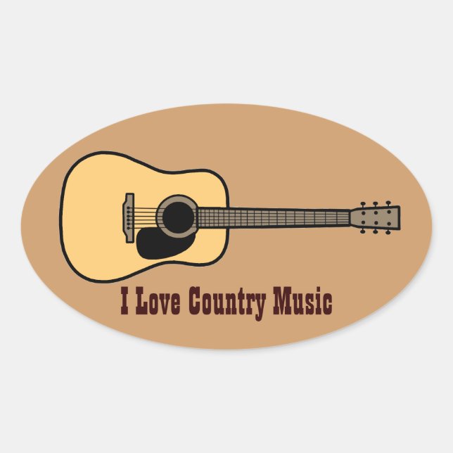 Sticker Ovale Musique country (Devant)