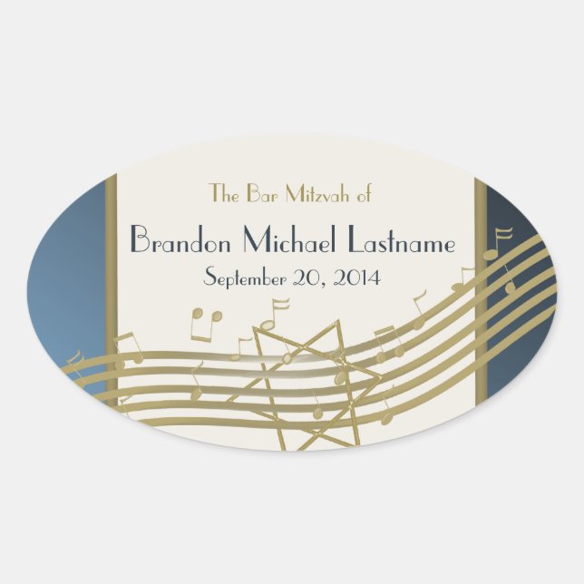 Sticker Ovale Musique dans l'air (Devant)