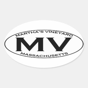 Sticker Ovale MV - Massachusetts des vignobles de Martha
