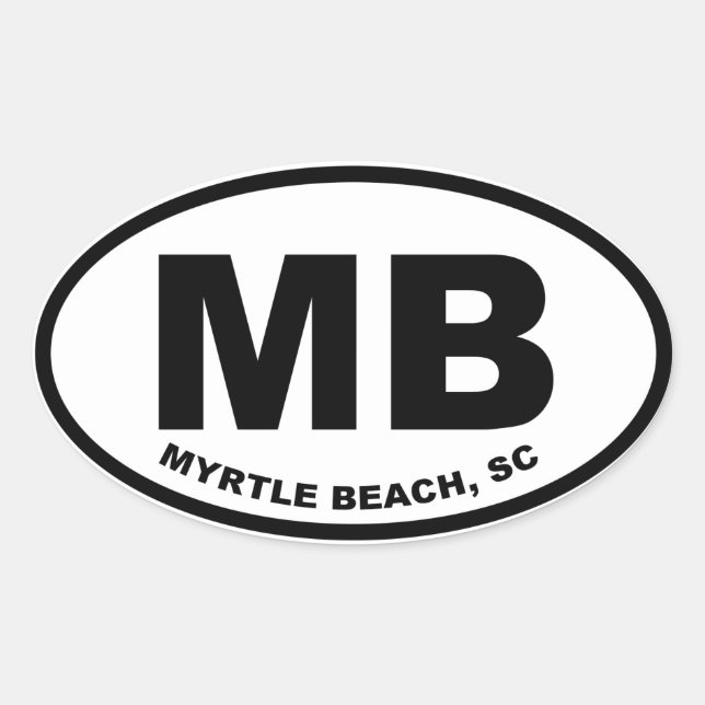 Sticker Ovale Myrtle Beach MB (Devant)