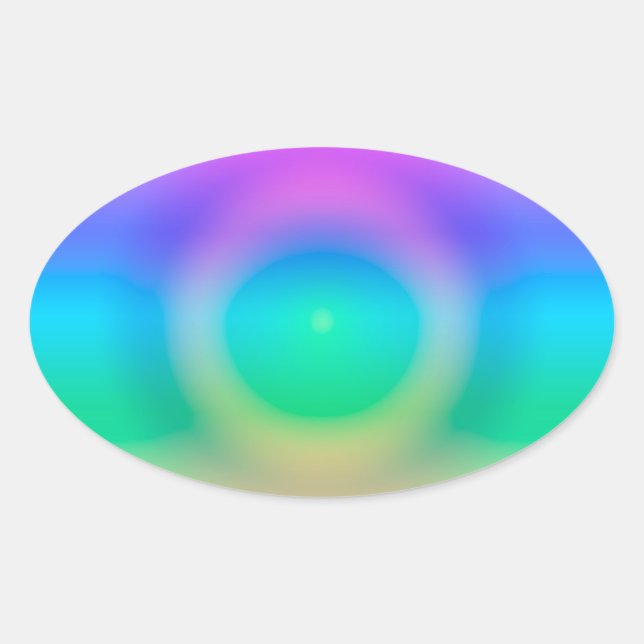 Sticker Ovale Mystic Rainbow Eye Ombre (Devant)