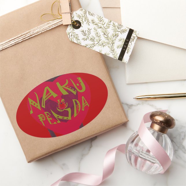 Sticker Ovale Nakupenda Sana Art Print Swahili Design (Cadeaux)