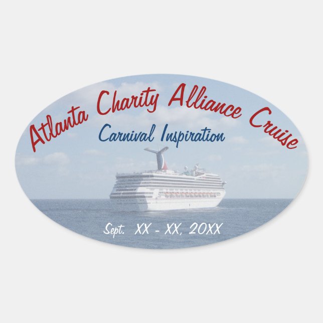 Sticker Ovale Navire en mer (Devant)