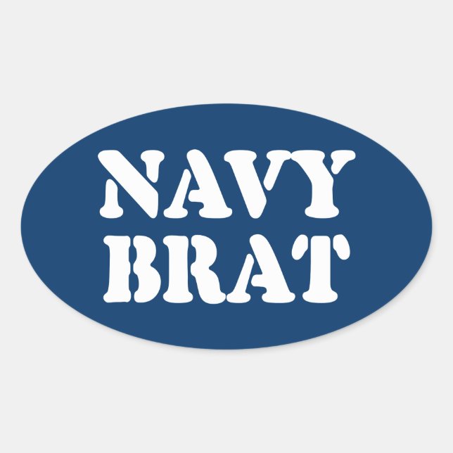 STICKER OVALE NAVY BRAT (Devant)