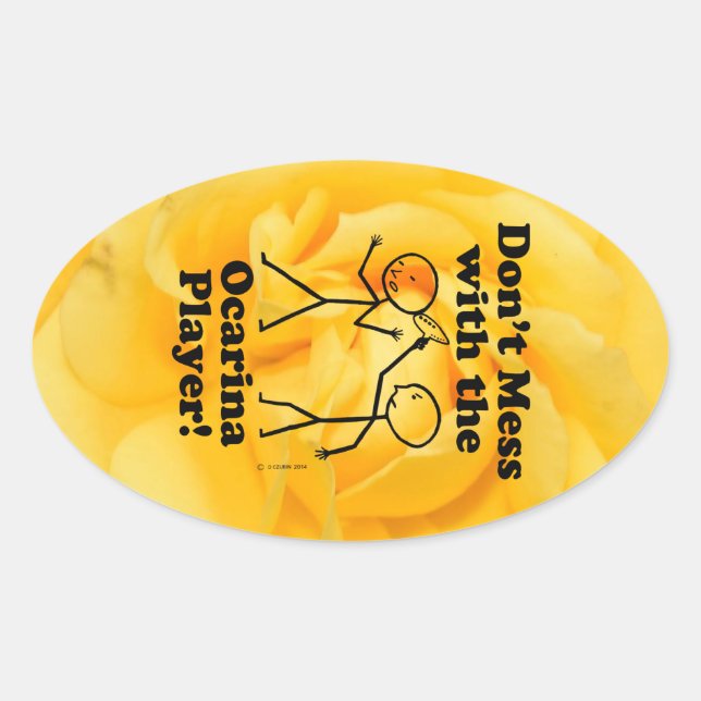 Sticker Ovale Ne manquez pas l'Autocollant Oval du joueur Ocarin (Devant)