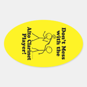 Sticker Ovale Ne manquez pas le joueur Alto Clarinet Oval Stic