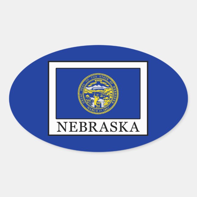 Sticker Ovale Nebraska (Devant)