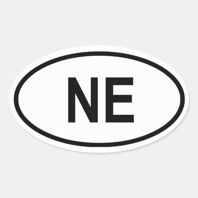 Sticker Ovale Nebraska "NE" (Devant)