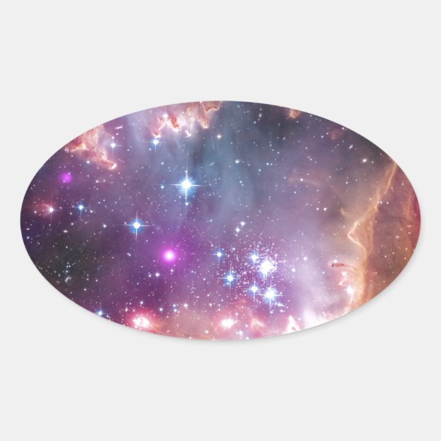 Sticker Ovale Nebula espace lumineux étoiles galaxie hipster gee (Devant)