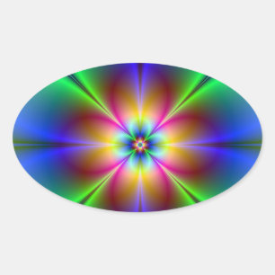 Sticker Ovale Neon Daisy coloré