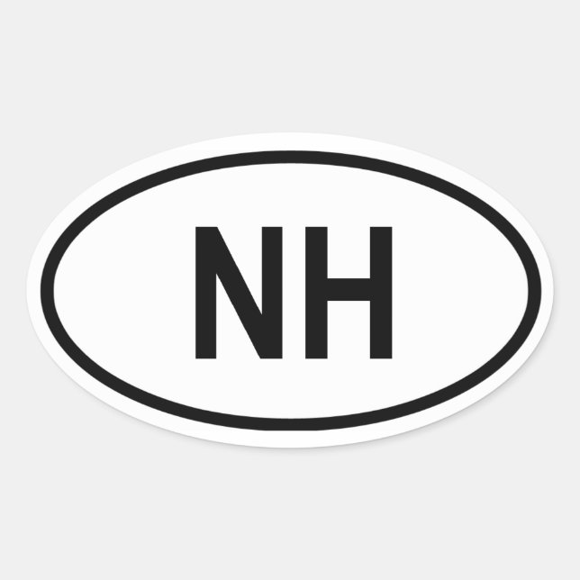 Sticker Ovale New Hampshire "NH" (Devant)
