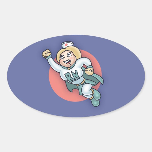 Sticker Ovale Nightly Nurse ! (Devant)