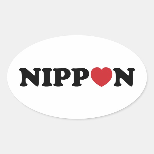 Sticker Ovale Nippon Love Heart (Devant)