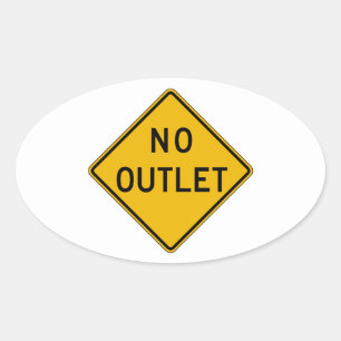 Sticker Ovale No Outlet, Signal d'avertissement de trafic, USA