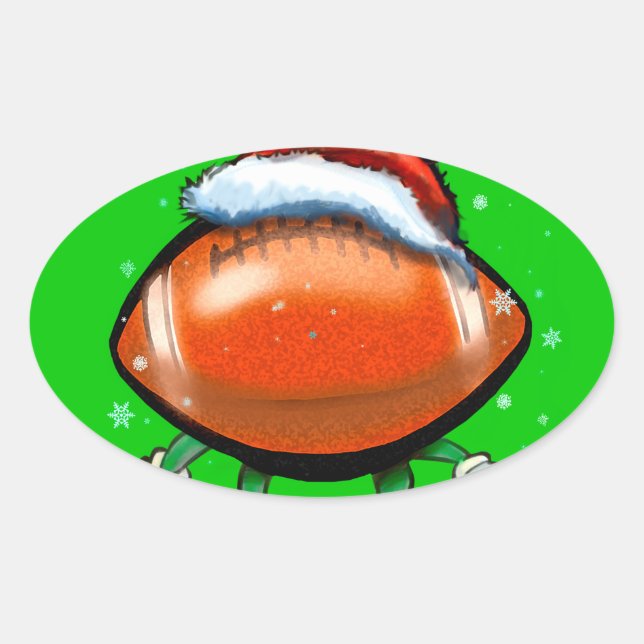 Sticker Ovale Noël du football (Devant)
