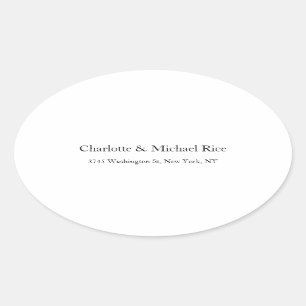 Sticker Ovale Noir Blanc Classique Gras Texte Élégant Famille