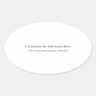 Sticker Ovale Noir Blanc Classique Gras Texte Élégant Famille