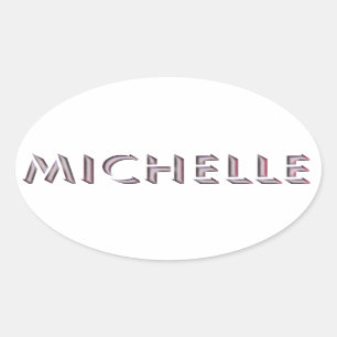 Sticker Ovale Nom d'autocollant de Michelle