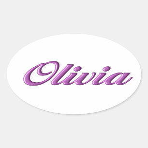 Sticker Ovale Nom d'autocollant d'Olivia