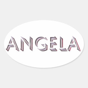 Sticker Ovale Nom de l'autocollant Angela