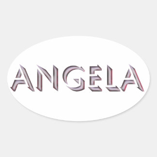 Sticker Ovale Nom de l'autocollant Angela
