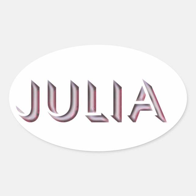 Sticker Ovale Nom de l'autocollant Julia (Devant)