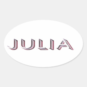 Sticker Ovale Nom de l'autocollant Julia